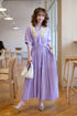 Embroidery Pattern V Neck Loose Fit Dress